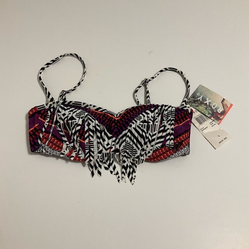 Roxy NWT Aztec Fringe Bandeau Bikini Top, S - Picture 16 of 16